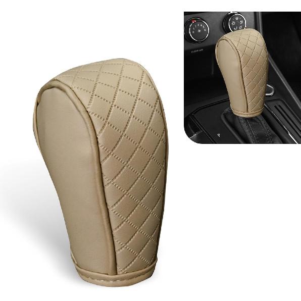 Cubierta de Palanca de Cambios MLY, Cubierta de Palanca de Cambios de Coche de Cuero Resistente a los Arañazos, Cubierta Protectora Antideslizante para Pomo de Palanca de Cambios, Cubierta Universal para Palanca de Cambios