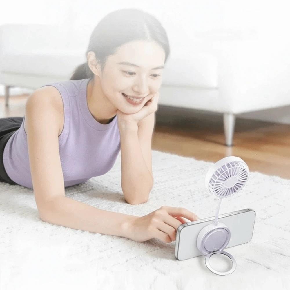 Adjustable Hose Phone Magnetic Fan USB Charging Mini Magnetic Fan Portable Small Fan Mobile Phone фиолетовый