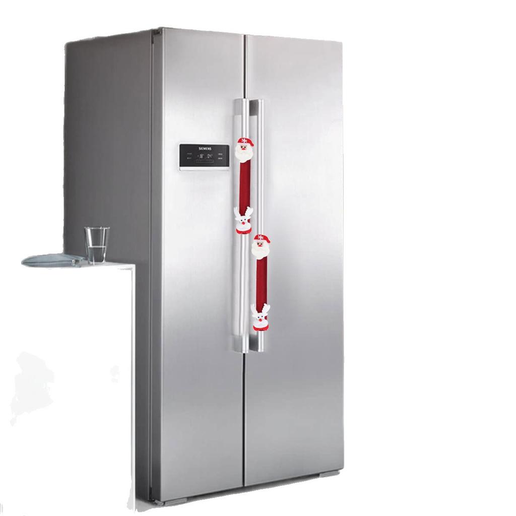 Christmas Refrigerator Handle Santa Snowman Kitchen Appliance Covers Christmas Kitchen Decor,Microwave Handle Protector Covers
