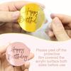 30 Pcs DIY Cupcake Decoration Toppers - Happy Birthday Mirror Acrylic Disc for Birthday Party, Gold+Rose Gold+Silver