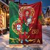 Cristiano Ronaldo Pattern Blanket for Home Decoration, Bed, Sofa, Car Travel, Camping, Suitable for All Seasons, Birthday Christmas Gift