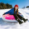 Inflatable Snow Tube Thickened PVC Heavy-Duty Hard-Bottom Snow Sled With Handles, Adult Children Skiing Ring Winter Game Props