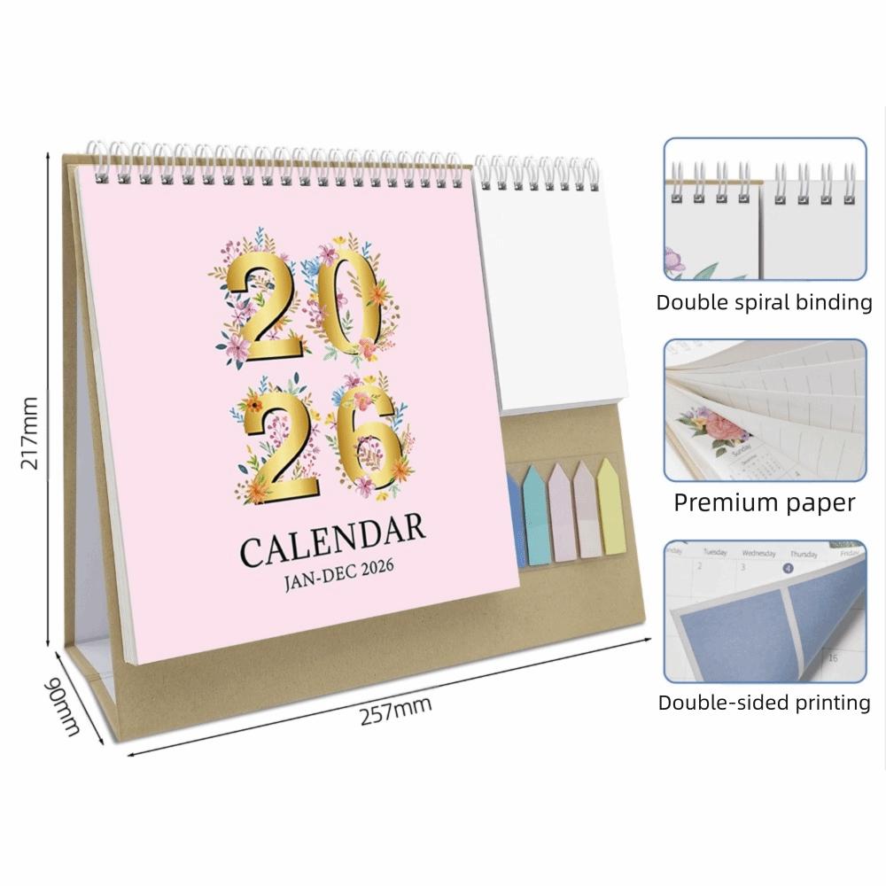 Decorative Desktop Calendar Stable Support Custom Planner Paper Calendar Desktop Placement