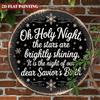 Holy Night Metal Wall Art Vintage German Christmas Carol 2D Flat Religious Plaque Black Gold Aluminum Home Decor