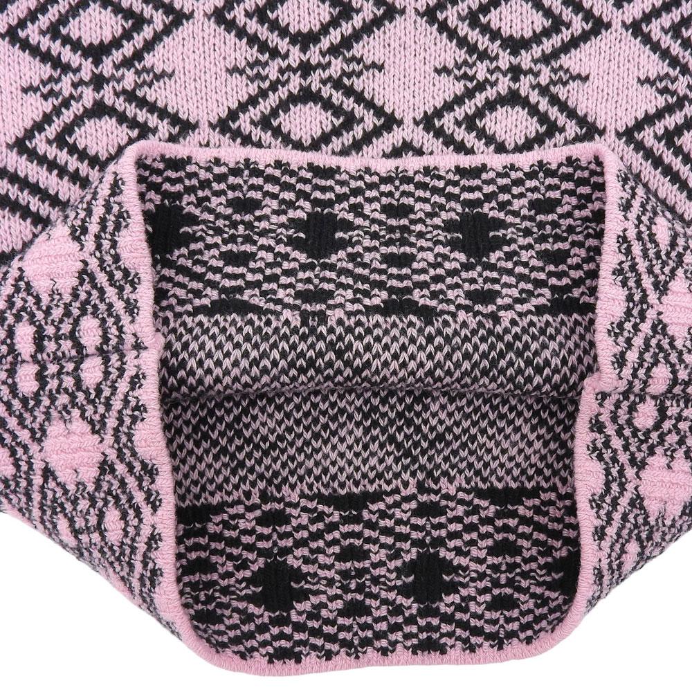 Prada Exzellenter Zustand Allover-Print Kaschmir-Strickoberteil für Herren, rosa und schwarz, Größe 44, UMB258 Oberteile 44 Rosa / SchwarzGebraucht