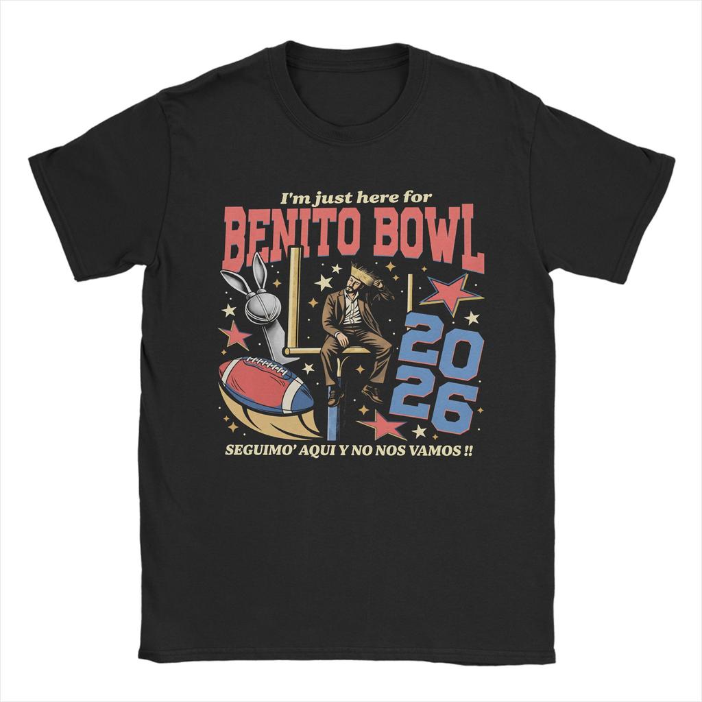 Bads Bunnys Benito Bowl Halftime Show Graphic Print T Shirts for Men Women Cotton Tee Shirt Clothing