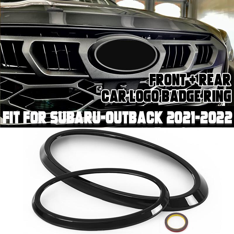 Gloss Black Front Rear Emblem Badge Logo Trim Decor For Subaru Outback 2020-23