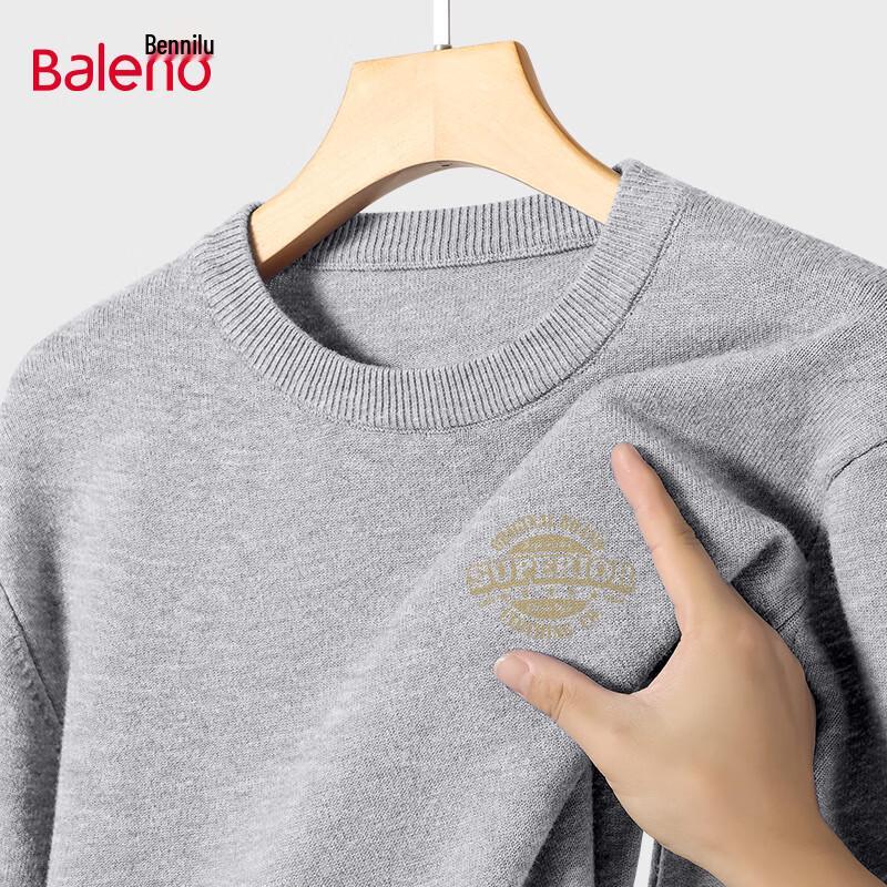 Baleno Men's Retro Graphic Knit Crew Neck Sweater