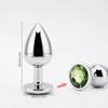 3 Sizes Metal Anal Plug Smaller Smooth Stainless Steel Butt Plug Colorful Crystal Round Anus Plug Adults Anal Sex Toys For Women
