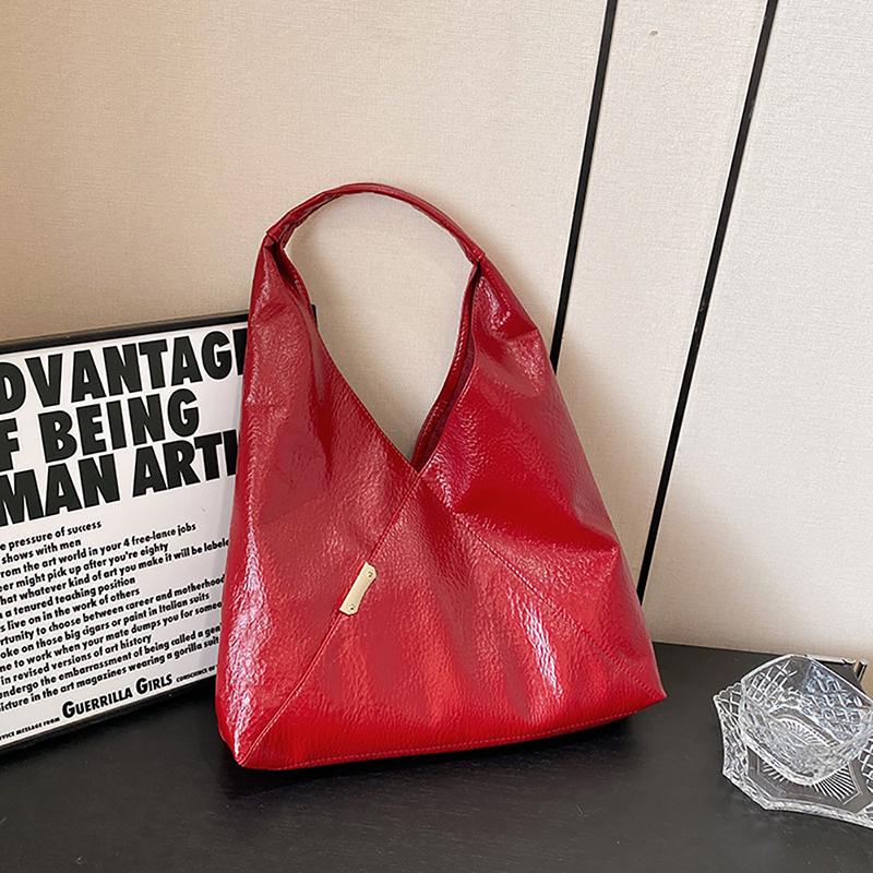 Weiche Leder-Retro-Umhängetasche mit großem Fassungsvermögen, französische Mode, einfache Unterarmtasche, lässige Pendlerhandtasche aus Ölwachsleder für Damen