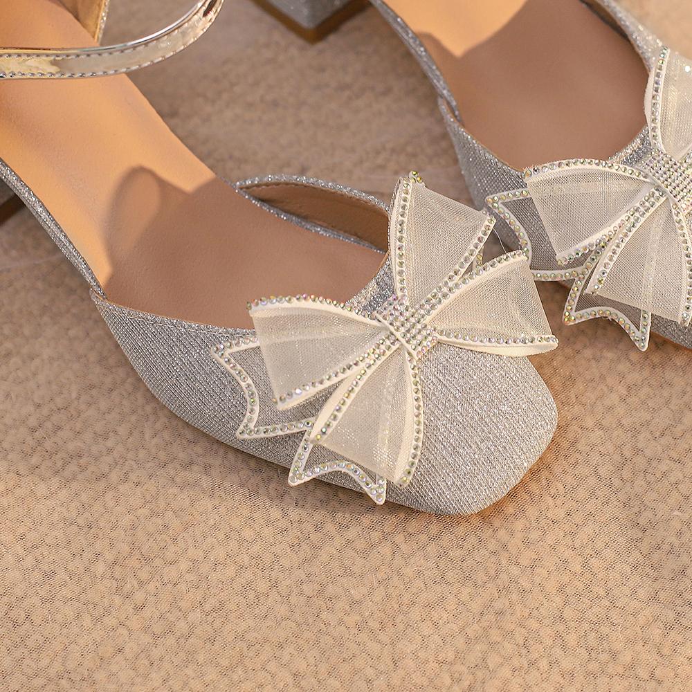 Gold Silber Frauen Sandalen Med Heel Kleine Große größe 33 52