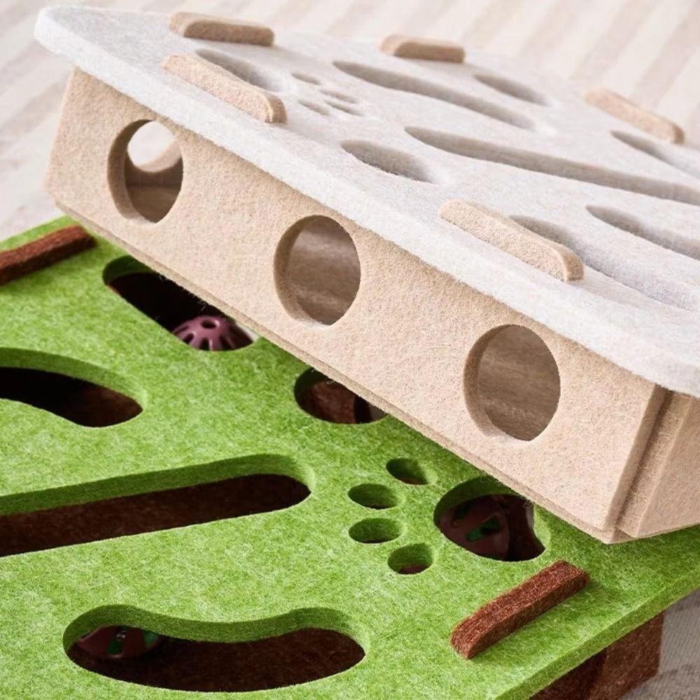 Compact Size Cat Puzzle Box Felt Pet Interactive Toy New Cat Scratching Posts Indoor
