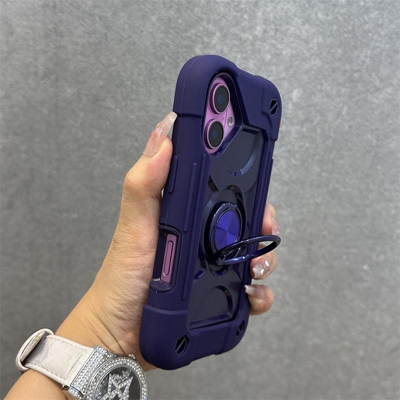 Suporte de Anel 3 em 1 Capa Resistente para iPhone 16 17 15 14 13 12 11 Pro Max Plus Air Anti-choque à Prova de Impacto Capa com Corrente de Cordão