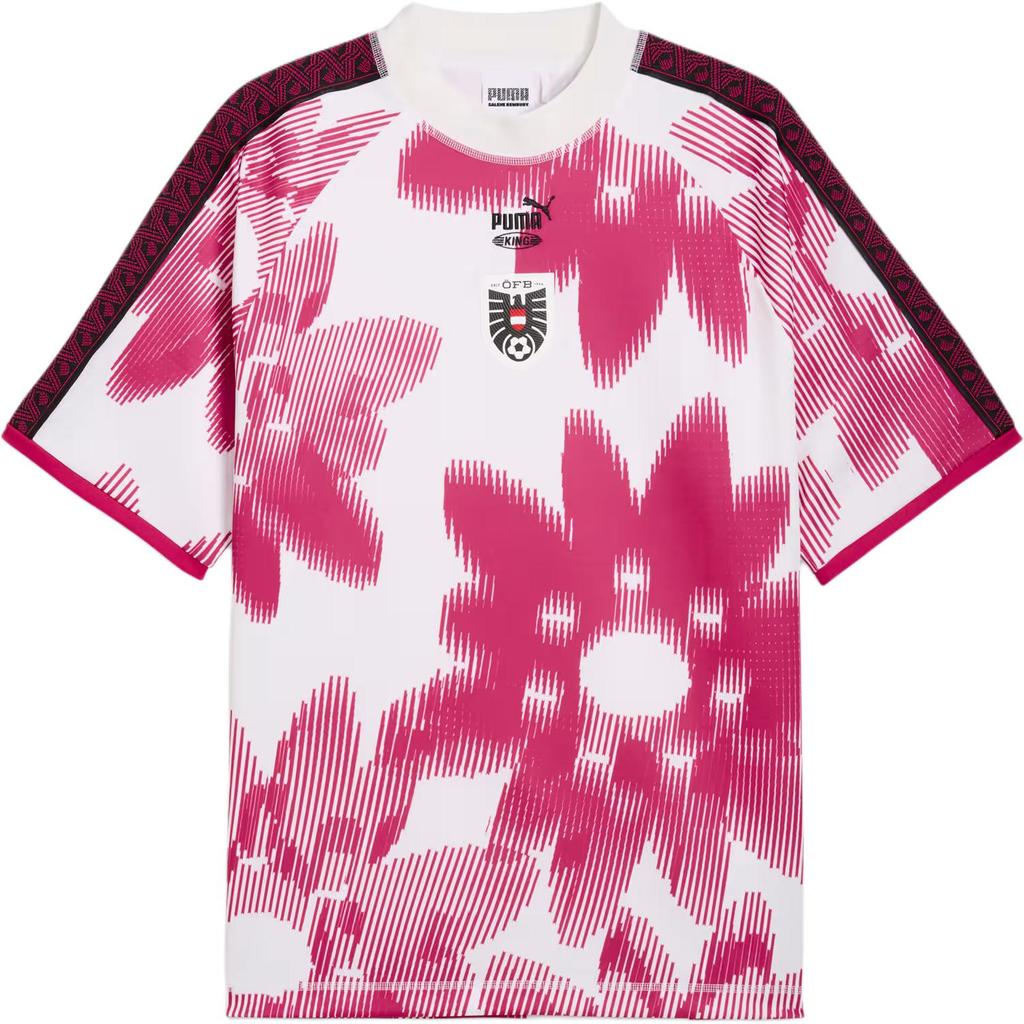 Puma X Salehe Bembury Collaboration Austria National Team Color Block Pullover Retro Loose Moisture-Wicking Short Sleeve T-Shirt Men Tops 635083-02