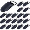 T Tulead Suspender Clips Black Clips Metal Holder Clip Fasteners Pants Clip Buckle Clamps Pack of 20