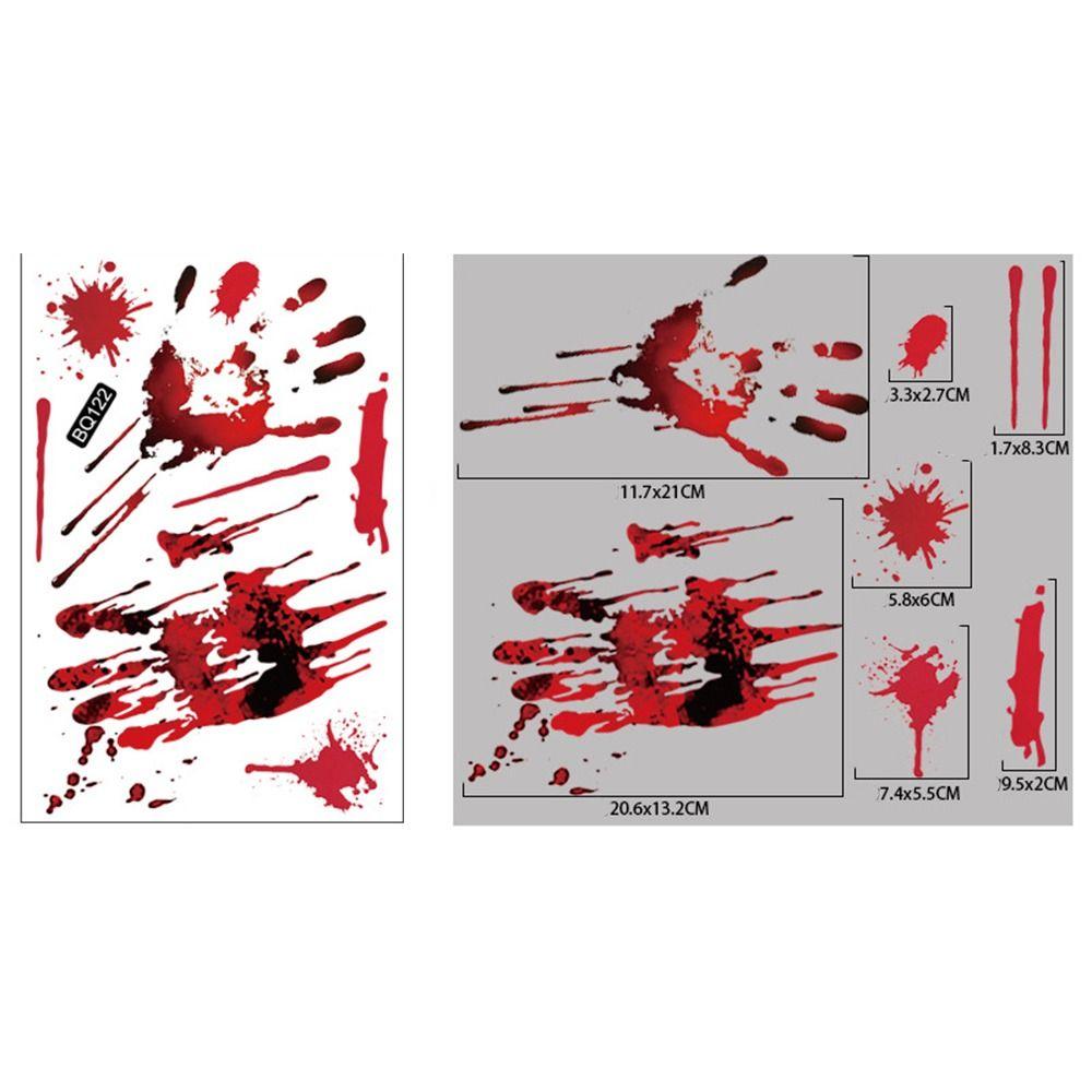 Removable Scary Halloween Sticker Electrostatic Halloween Bloody Decal Window Ghost Decal  Bathroom