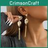 Chic Alloy Gold Geometric Dangle Earrings For Women 2023 Tassel Chain Design