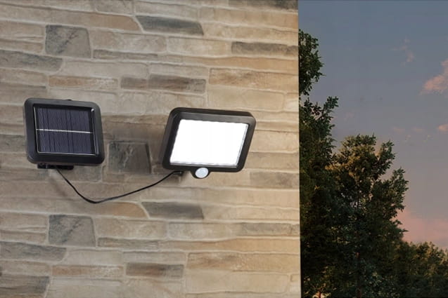 3W LED solar floodlight with motion and twilight sensor