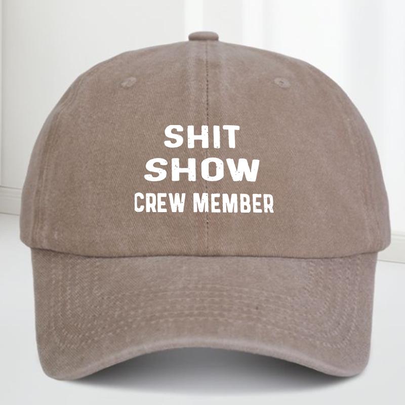 SHIT SHOW CREW MEMBER Print Hand Washable Sun Protection Casual Hat for Men Spring Autumn Travel Beach Vacation