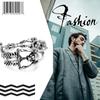 JewelryWe Men's Fashion Simple Gothic Skull Bracelet, Stainless Steel, Valentine's Day Gift, Black or Silver