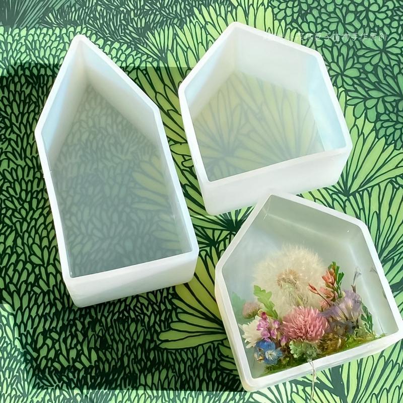 Epoxy Resin Molds House Shaped Silicone Mold for Insect Plant Specimen DIY Tools Specimen Making Tool Supplies
