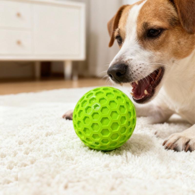 Hundespielzeug zur Selbstunterhaltung und gegen Langeweile, Wabenförmige Geräuschspielzeugbälle, Langlebiges Beißspielzeug für Haustiere, Hundeball-Zubehör