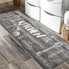 Retro Wood Grain Kitchen Slogan, Long Carpet, Anti-Slip And Washable Floor Mat, Kitchen, Laundry Room, Home Decoration