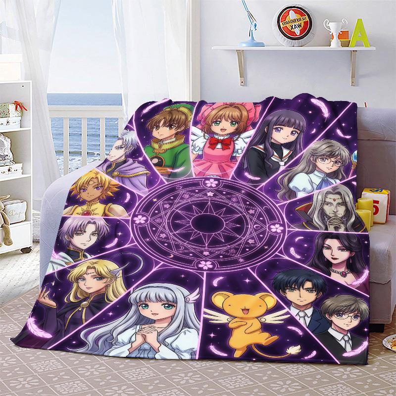 Cardcaptor Sakura Plush Flannel Blanket Soft Warm Throw Lightweight Blanket for Sofa Bed Home Use -QJY