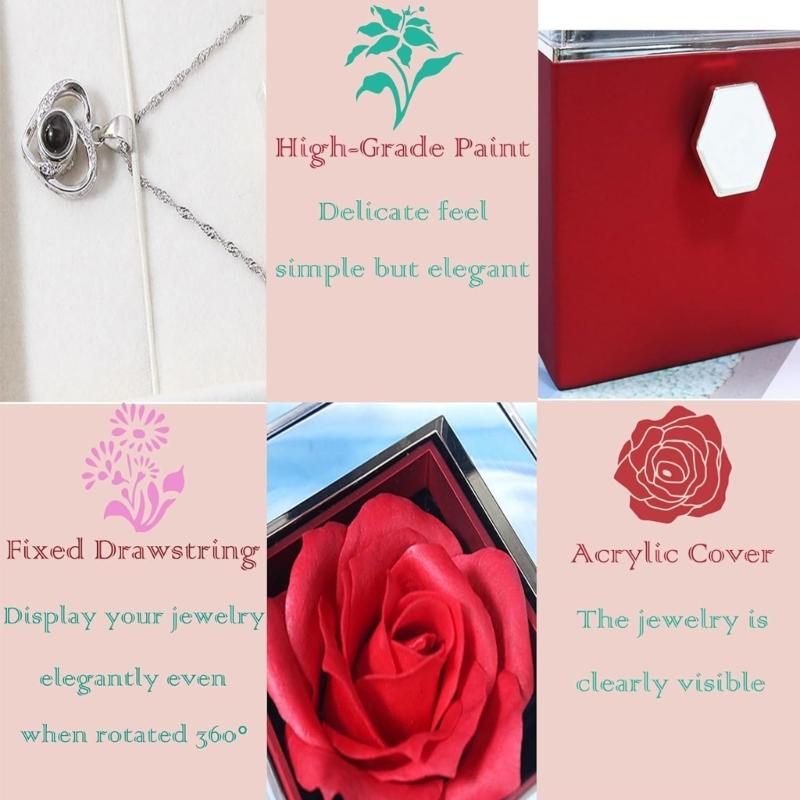 Acrylic Jewelry Box Romance Valentines Gift with Sturdy Designs for Travel Use