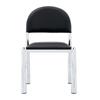 Set of 2 Modern Dining Chairs, Upholstered Chair with Semi-Circular Backrest, PU Leather & Metal Legs, Chairs Only Included, No Table, 80cm High