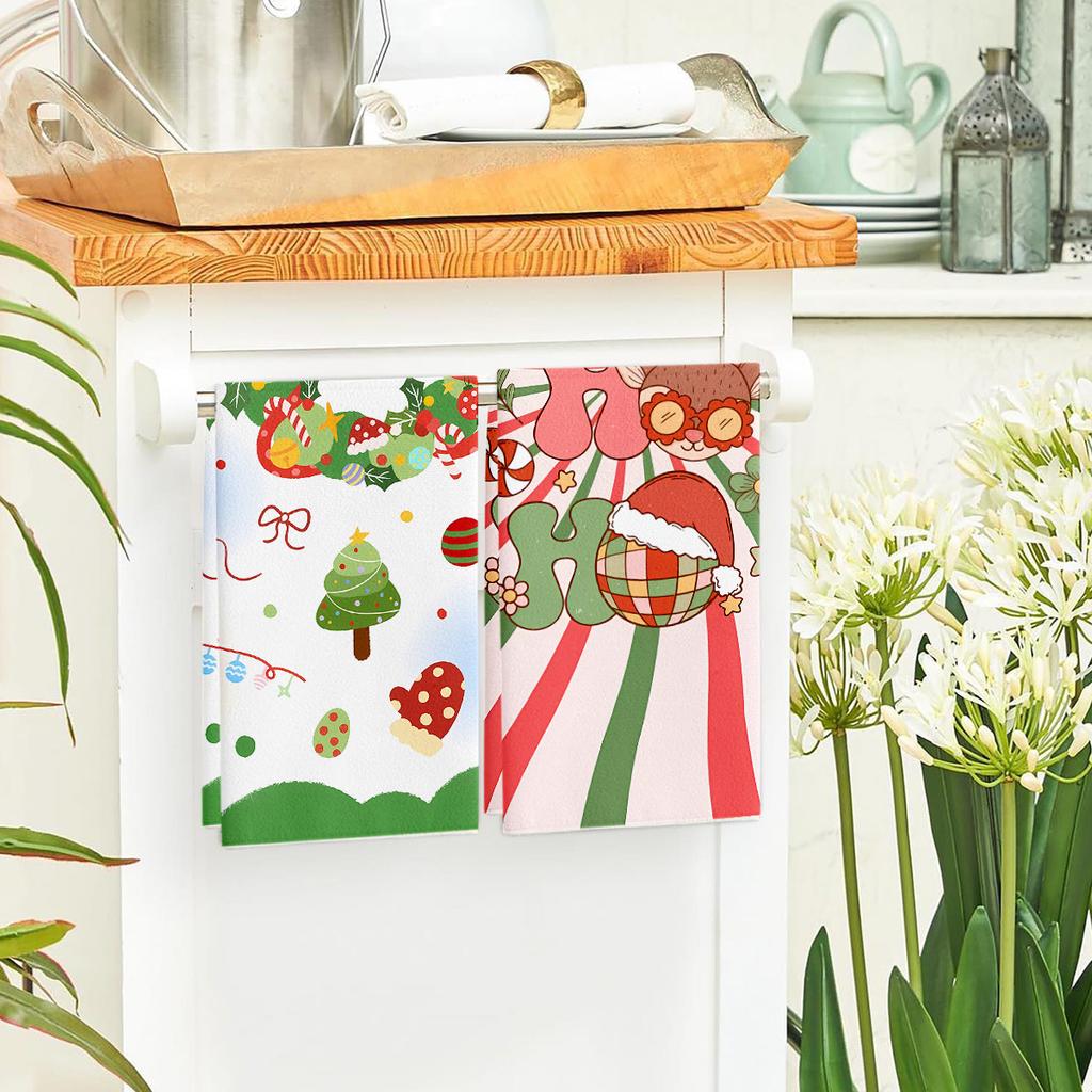 Christmas Day Kitchen Rag 2025 New Microfiber Printed Towel Dishcloth Rag