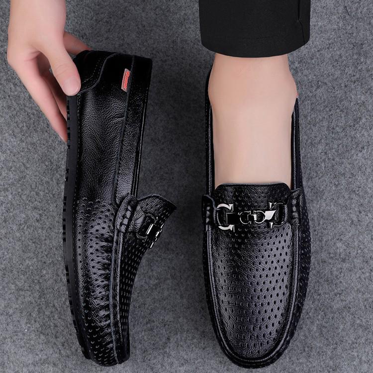 Ανδρικά Μοκασίνια Slip-on από Γνήσιο Δέρμα - Ανοιξιάτικα Casual Ευέλικτα Παπούτσια Οδήγησης