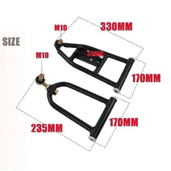 LINGQI RACING 340mm Braccio Oscillante Sospensione Anteriore Testa Sferica Bilanciere Per Fai da Te Parti ATV Buggy Go Kart 50cc 90cc 110cc 125cc