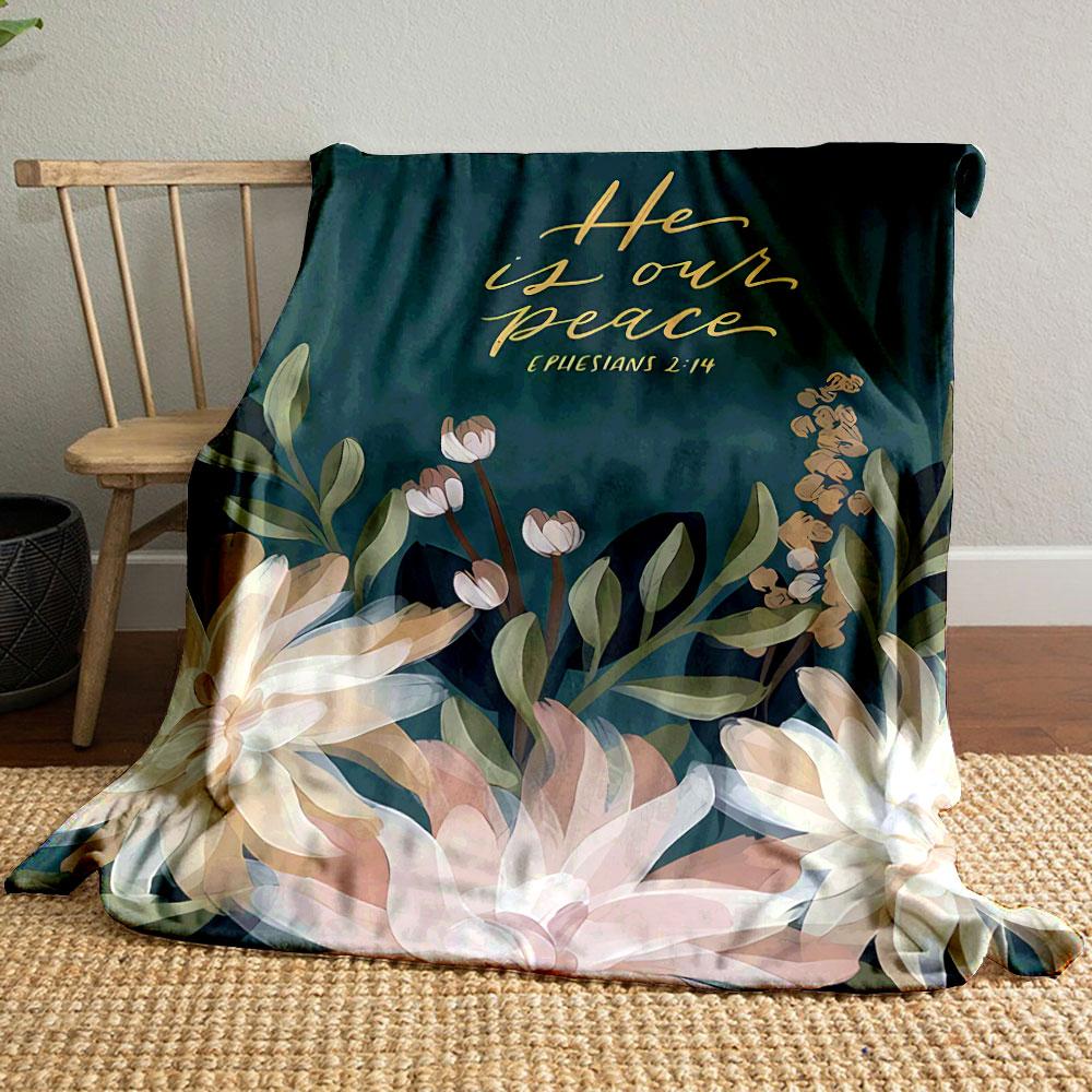 

He Is Our Peace Ephesians 2:14 Christian Blanket Printed Blanket for Living Room Bed Couch lunch break Soft Cozy Blanket for Friend s festival Gift 80cm x 120cm