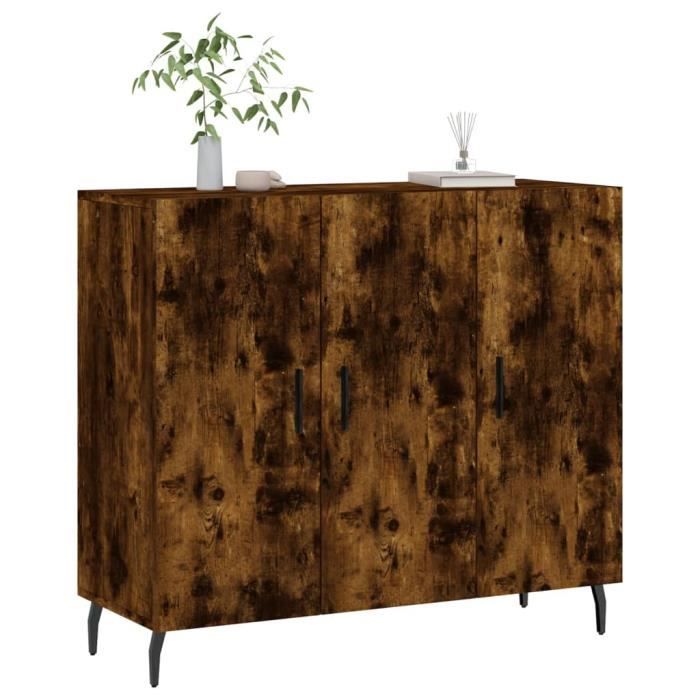 VidaXL Buffet chêne fumé 90x34x80 cm bois d'ingénierie 828129