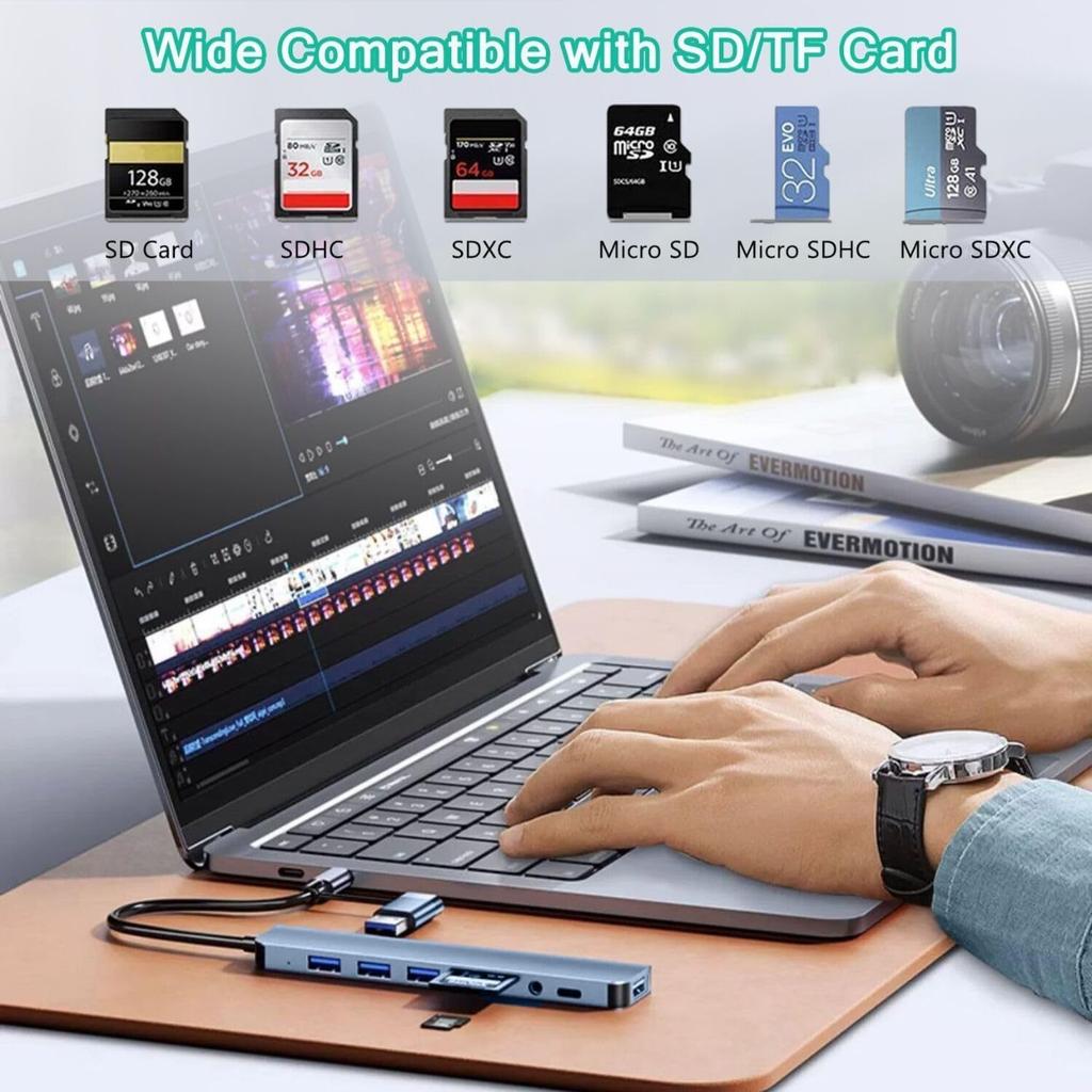 Type C HUB USB HUB USB 3.0 USB 2.0 TF / SD 5 Port Multi Splitter OTG For HUAWEI Aluminum Alloy USB 3.0 Hub for PC