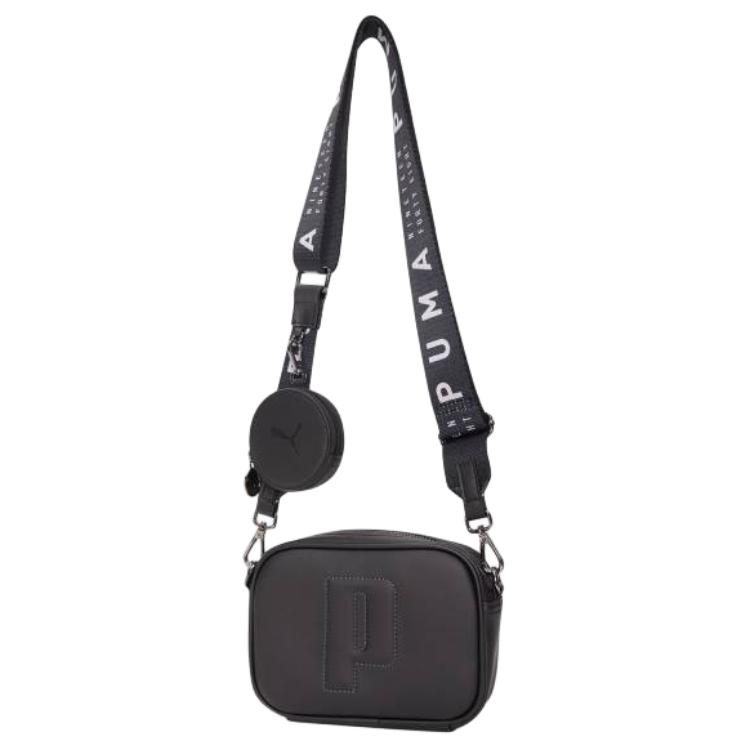 

New PUMA Synthetic Leather Crossbody Bag, Shoulder Bag Women s Black 078168-01 18.0*5.1*13.0CM