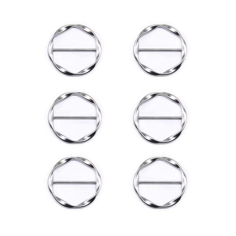 3/6ks Jednoduché Módní Kovové Spony Nastavitelné Spony na Roh Trička a Zapínání na Dekoraci Šátků pro Ženy Stylové Doplňky