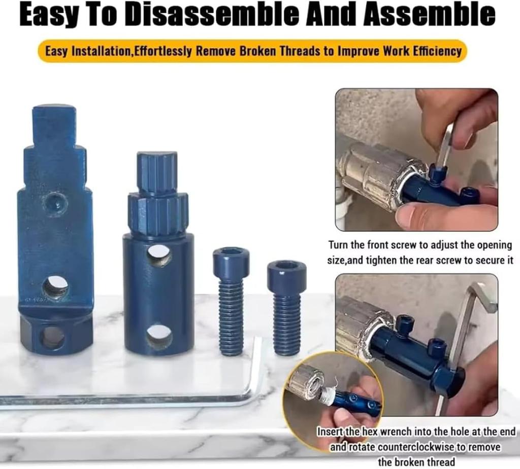 Broken Pipe Head Screw Extraction Faucet Angle Valve Broken Wire Extractor for 1/2 Inch 3/4 Inch Thread Removal Tools