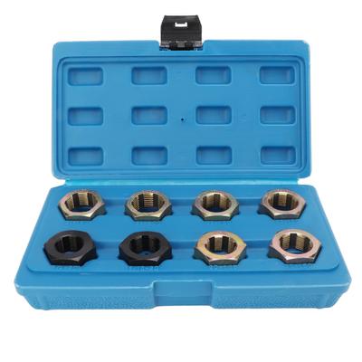 8pcs Axle Spindle Rethreading Tool Set Carbon Steel Portable for Vehicle Maintenance