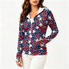 Women's Fashion Zip Up Hoodie Lightweight Long Sleeve Hooded Jacket with Pockets Printed Design Sun Protection Outerwear for Casual Wear
