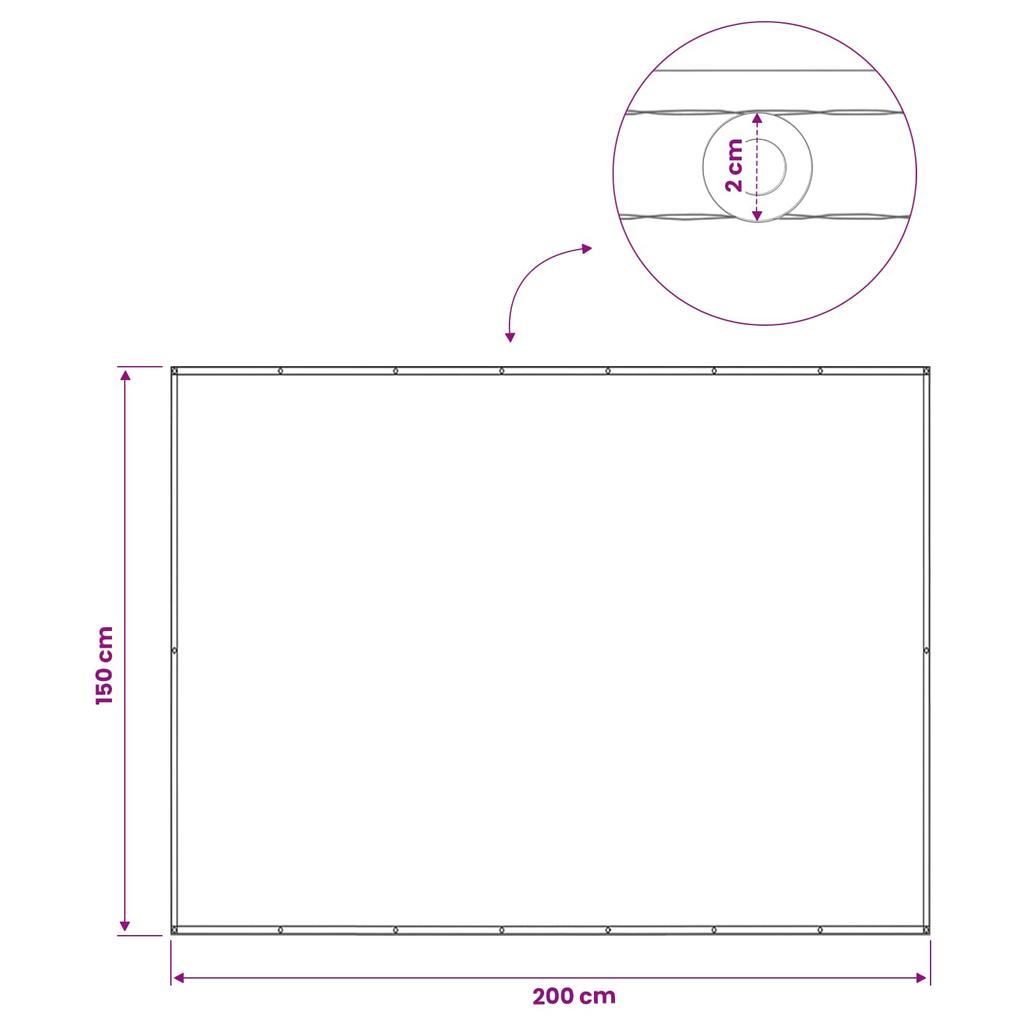 Balcony Privacy Screen 150 X 200 Cm Fabric with PU Coating Taupe