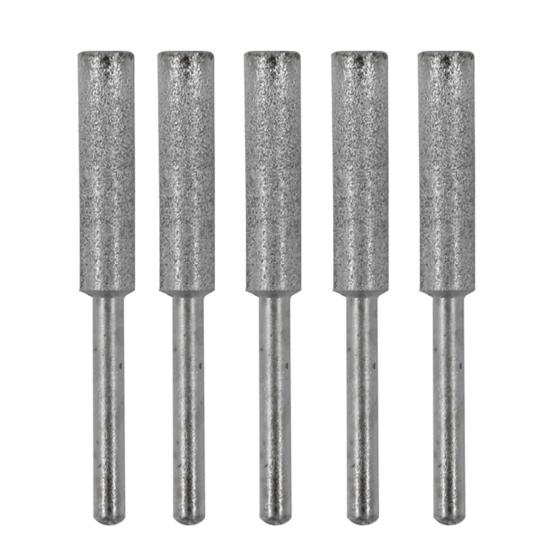 5Pcs 4/4.8/5.5mm Durable Wear-Resistant Exquisite Craftsmanship Burr Grinding Stone Files Emery Abrasive Chainsaw Burr Sharpeners Stones for Metal