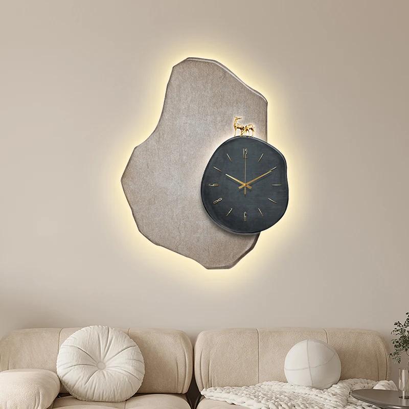 Luxury Living Room Wall Clock Decor Light Big Elegant Wall Clock Quartz Art Unique Modern Design Silent Bedroom