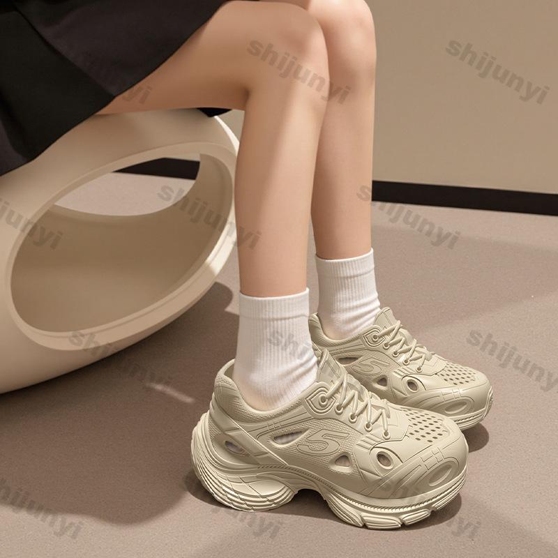 Fashion Women's Height Increase Casual Shoes 2025 New Fashion Lace Up Outdoor Sports Sandals Breathable Non Slip Comfortable Beach Shoes