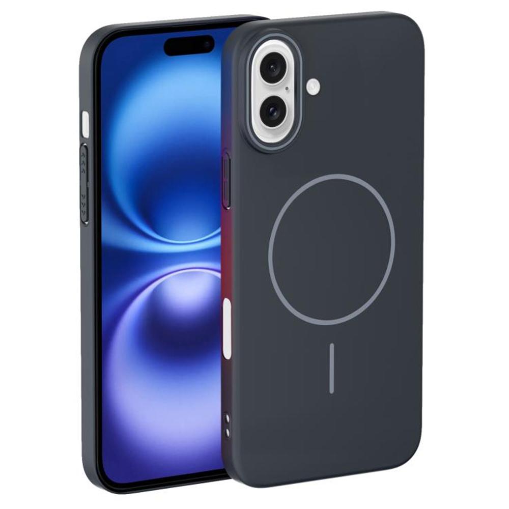 

For iPhone 16 Case Compatible with MagSafe Slim PC Phone Back Cover Dark Grey