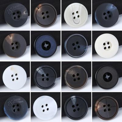5Pcs Button Button Trench Coat Button Female Resin Black Button High-End Men'S Suit Clothes Coat Button Accessories Daquan
