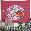 Bayern Munchen Badge Biting Through Red Star Crest Wall Tapestry Red Diamond Pattern Football Decor for Man Cave Gift