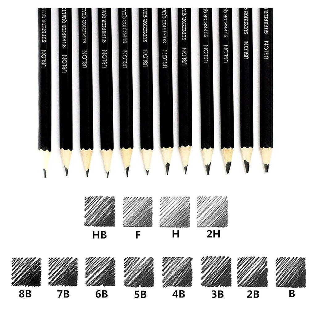 12 Pcs Drawing Pencil Set Sketching Kit Artist Pencil Set Graphite Pencil Set