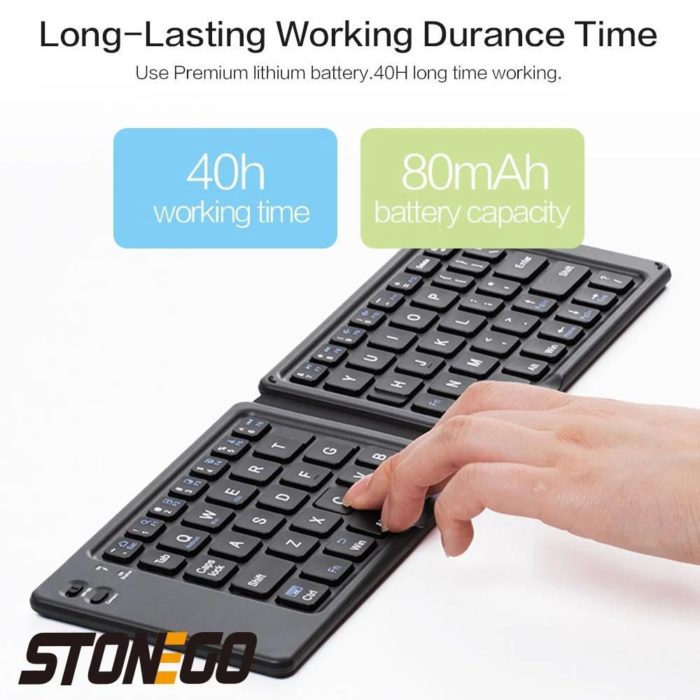 Foldable Bluetooth Keyboard Portable Wireless Rechargeable Ultra Slim Silent Key Board for Phone Accessories